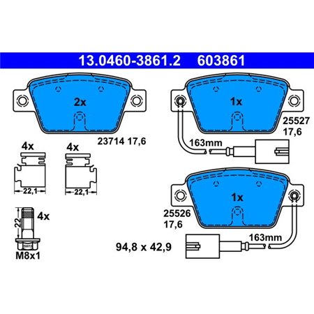 13.0460-3861.2 Brake Pad Set, disc brake ATE