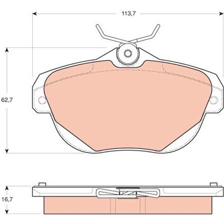 GDB1664 Piduriklotsi komplekt,ketaspidur TRW