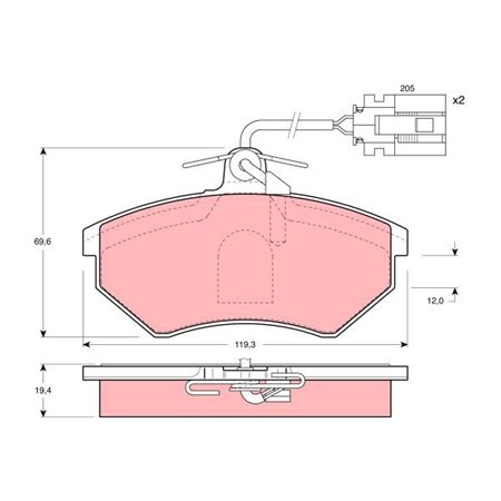 GDB1057 Комплект тормозных колодок, дисковый тормоз TRW