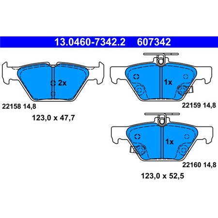 13.0460-7342.2 Brake Pad Set, disc brake ATE