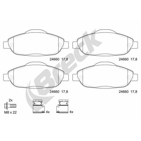 24660 00 701 00 Brake Pad Set, disc brake BRECK