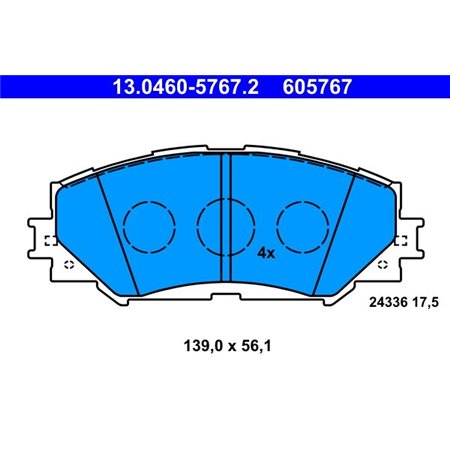 13.0460-5767.2 Brake Pad Set, disc brake ATE