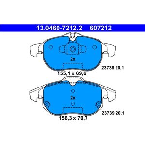 13.0460-7212.2 Комплект тормозных колодок, дисковый тормоз ATE     