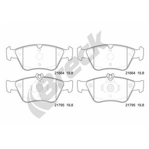 21664 00 701 20 Комплект тормозных колодок, дисковый тормоз BRECK - Top1autovaruosad
