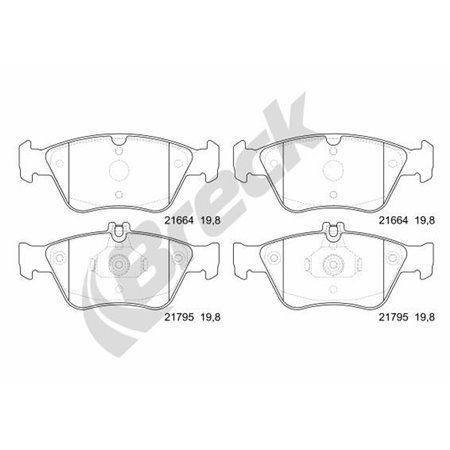 21664 00 701 20 Brake Pad Set, disc brake BRECK