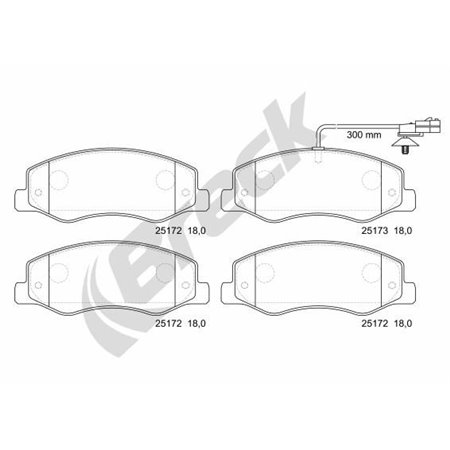 25172 00 703 10 Brake Pad Set, disc brake BRECK