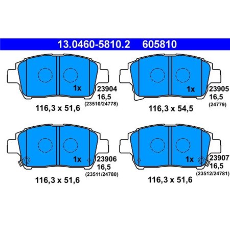 13.0460-5810.2 Brake Pad Set, disc brake ATE