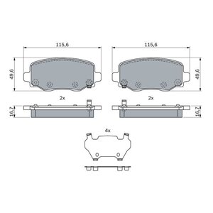 0 986 424 961 Brake Pad Set, disc brake BOSCH - Top1autovaruosad