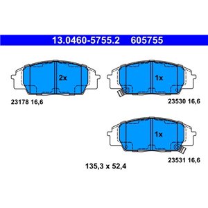 13.0460-5755.2 Bromsbeläggssats, skivbroms ATE - Top1autovaruosad