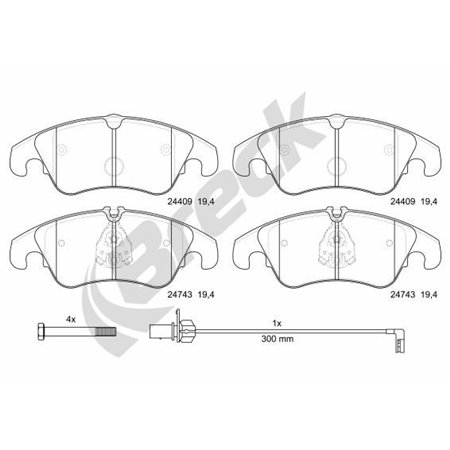 24743 00 551 00 Brake Pad Set, disc brake BRECK