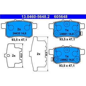 13.0460-5648.2 Bromsbeläggssats, skivbroms ATE - Top1autovaruosad