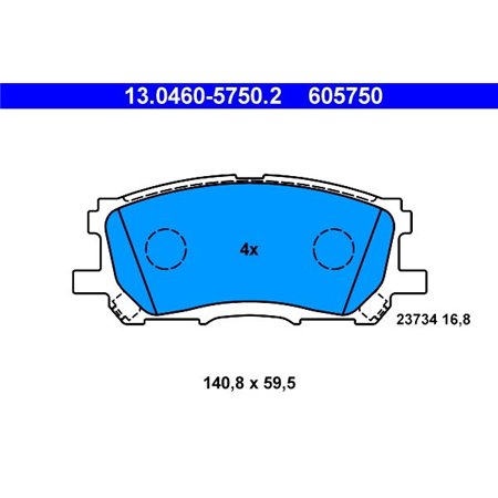 13.0460-5750.2 Brake Pad Set, disc brake ATE