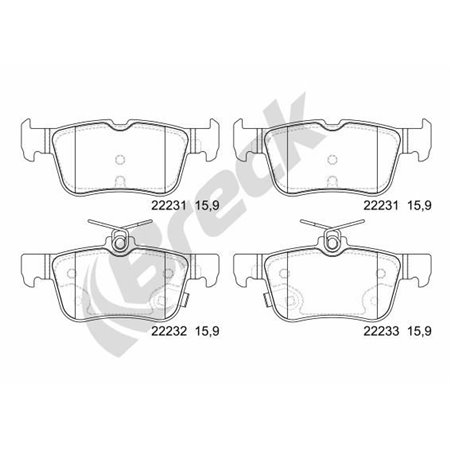 22231 00 702 00 Brake Pad Set, disc brake BRECK