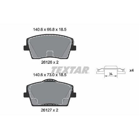 2612601 Brake Pad Set, disc brake TEXTAR