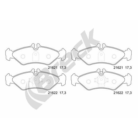 21621 00 705 10 Piduriklotsi komplekt,ketaspidur BRECK