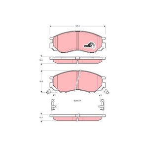 GDB1286 TRW Piduriklotside komplekt, ketaspidur     