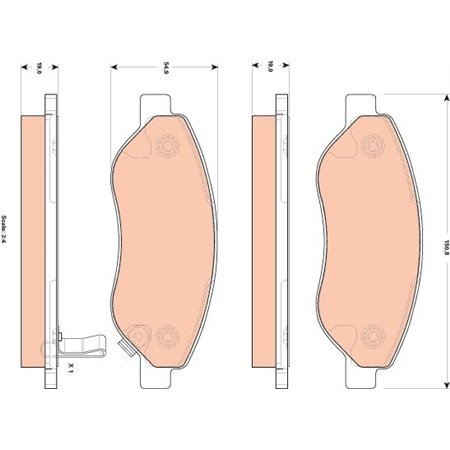 GDB1713 Piduriklotsi komplekt,ketaspidur TRW