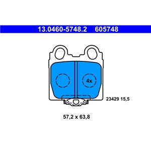 13.0460-5748.2 Комплект тормозных колодок, дисковый тормоз ATE - Top1autovaruosad