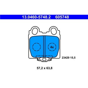 13.0460-5748.2 Комплект тормозных колодок, дисковый тормоз ATE     