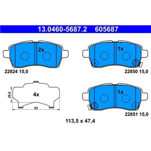 13.0460-5687.2 Jarrupalasarja, levyjarru ATE - Top1autovaruosad