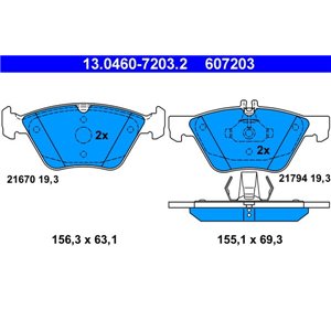 13.0460-7203.2 Brake Pad Set, disc brake ATE - Top1autovaruosad