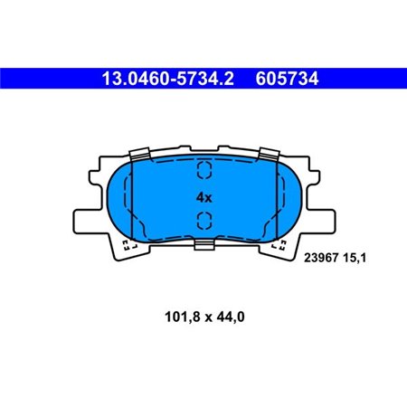 13.0460-5734.2 Brake Pad Set, disc brake ATE