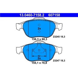 13.0460-7158.2  Brake pads set ATE 