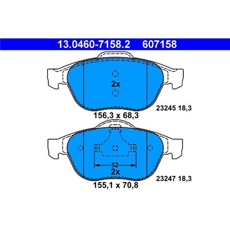 13.0460-7158.2 Brake Pad Set, disc brake ATE