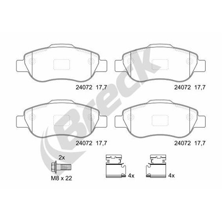 24072 00 702 00 Brake Pad Set, disc brake BRECK