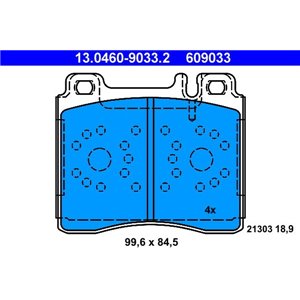 13.0460-9033.2 Brake Pad Set, disc brake ATE - Top1autovaruosad