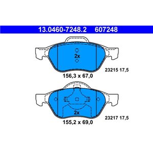 13.0460-7248.2 ATE Piduriklotside komplekt, ketaspidur     