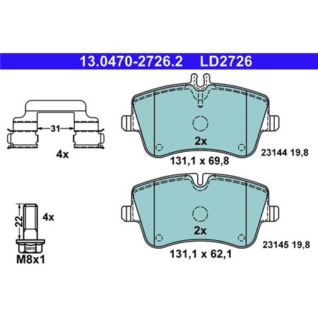 13.0470-2726.2 Brake Pad Set, disc brake ATE