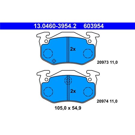 13.0460-3954.2 Brake Pad Set, disc brake ATE