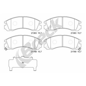 21363 00 701 10 Bromsbeläggssats, skivbroms BRECK - Top1autovaruosad