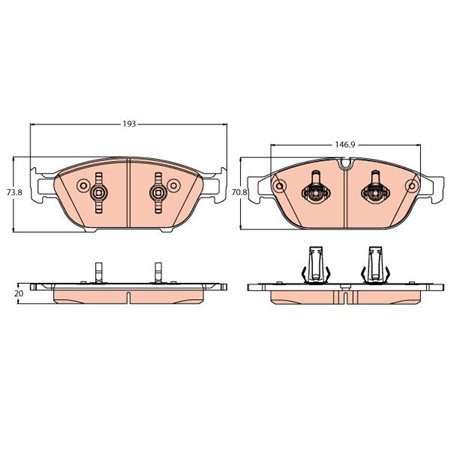 GDB2113 Brake Pad Set, disc brake TRW