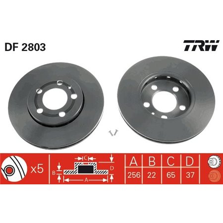 DF2803 Brake Disc TRW