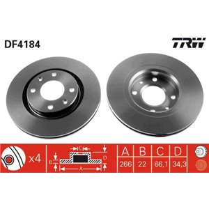 DF4184  Brake disc TRW 