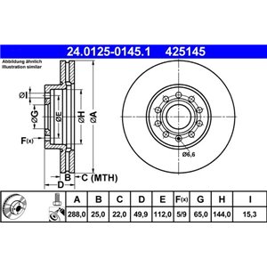 24.0125-0145.1 Bromsskiva ATE - Top1autovaruosad