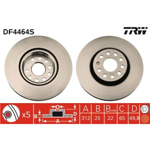 DF4464S  Brake disc TRW 