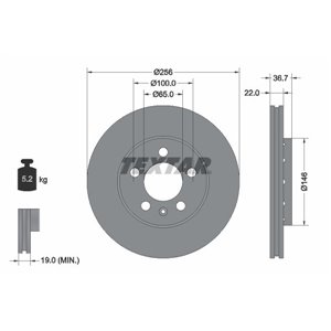 92082205  Brake disc TEXTAR 