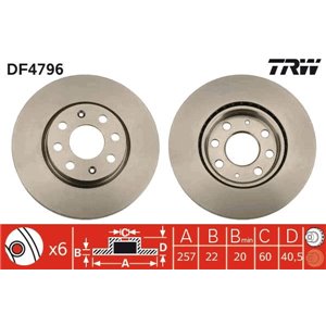 DF4796 Brake Disc TRW - Top1autovaruosad