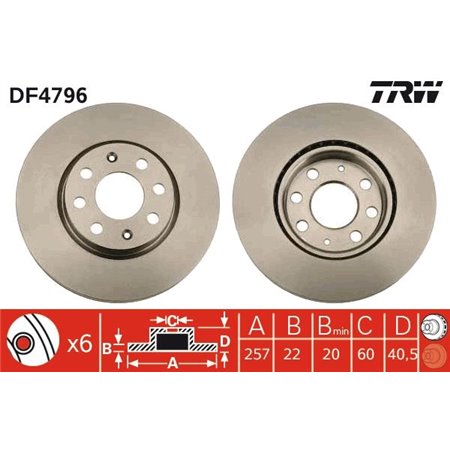 DF4796 Тормозной диск TRW     