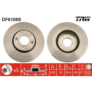 DF6108S Тормозной диск TRW     