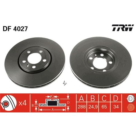 DF4027 Brake Disc TRW