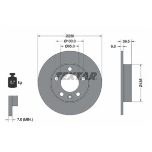 92082503 Тормозной диск TEXTAR - Top1autovaruosad