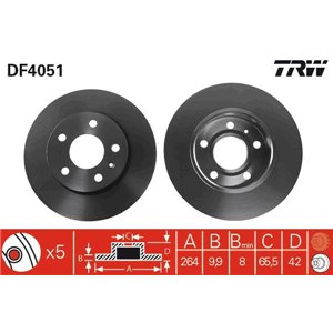 DF4051 Brake Disc TRW - Top1autovaruosad