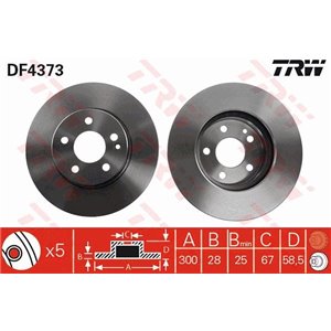 DF4373 Тормозной диск TRW - Top1autovaruosad