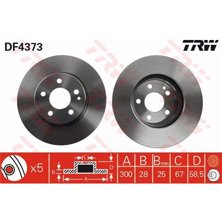 DF4373  Brake disc TRW 