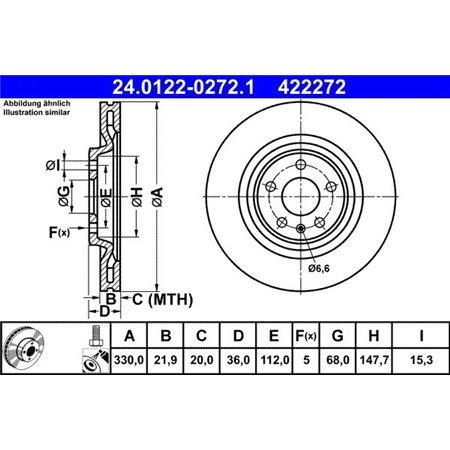 24.0122-0272.1 Brake Disc ATE