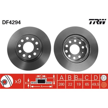 DF4294 Тормозной диск TRW